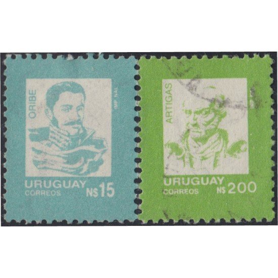 Uruguay 1256/57 1988 Serie Antigua Oribe Artigas Usado