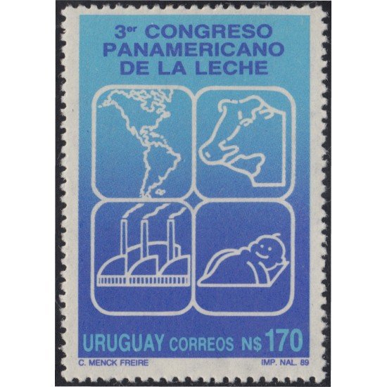 Uruguay 1273 1989 3º Congreso panamericano de la leche MNH