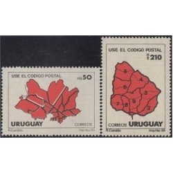 Uruguay 1274/75 1989 Campaña para la utilización del código postal MNH Uruguay 1274/75 1989 Campaña para la utilización del código postal MNH