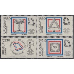 Uruguay 1276/79 1989 Bicentenario de la Revolución Francesa MNH Uruguay 1276/79 1989 Bicentenario de la Revolución Francesa MNH