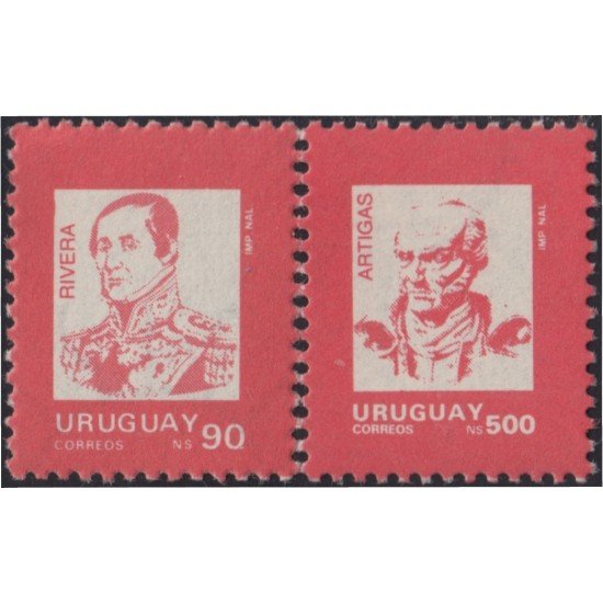 Uruguay 1294/95 1989 Serie Antigua Rivera y Artigas MNH Uruguay 1294/95 1989 Serie Antigua Rivera y Artigas MNH