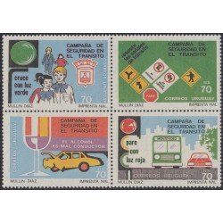 Uruguay 1308/11 1989 Campaña de seguridad de tráfico urbano MNH Uruguay 1308/11 1989 Campaña de seguridad de tráfico urbano MNH