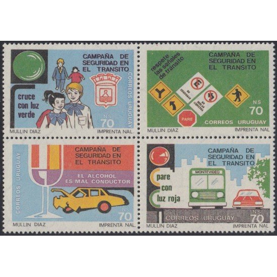 Uruguay 1308/11 1989 Campaña de seguridad de tráfico urbano MNH Uruguay 1308/11 1989 Campaña de seguridad de tráfico urbano MNH