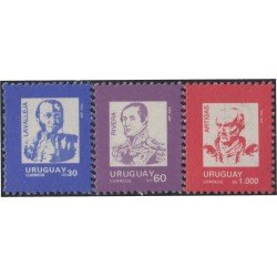 Uruguay 1320/22 1990 Serie Antigua Lavalleja Rivera Artigas MNH Uruguay 1320/22 1990 Serie Antigua Lavalleja Rivera Artigas MNH