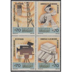 Uruguay 1325/28 1990 Medios de comunicación MNH Uruguay 1325/28 1990 Medios de comunicación MNH