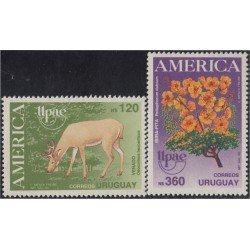 Uruguay 1330/31 1990 Serie América UPAE Fauna y Flora MNH Uruguay 1330/31 1990 Serie América UPAE Fauna y Flora MNH