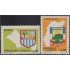 Uruguay 1333/34 1990 Mapa y escudo de armas de Rivera y Lavallejas MNH