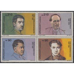 Uruguay 1336/39 1990 Pintores y escultores Pedro Blanes Edmundo Prati José Zorilla Carlos Saez MNH Uruguay 1336/39 1990 Pintores y escultores Pedro Blanes Edmundo Prati José Zorilla Carlos Saez MNH
