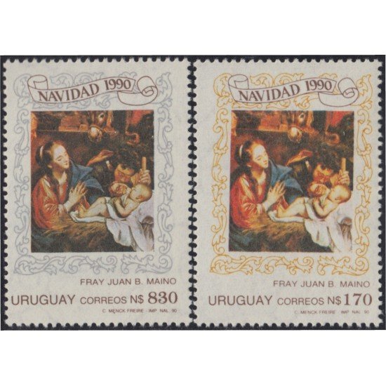 Uruguay 1340/41 1990 Navidad MNH