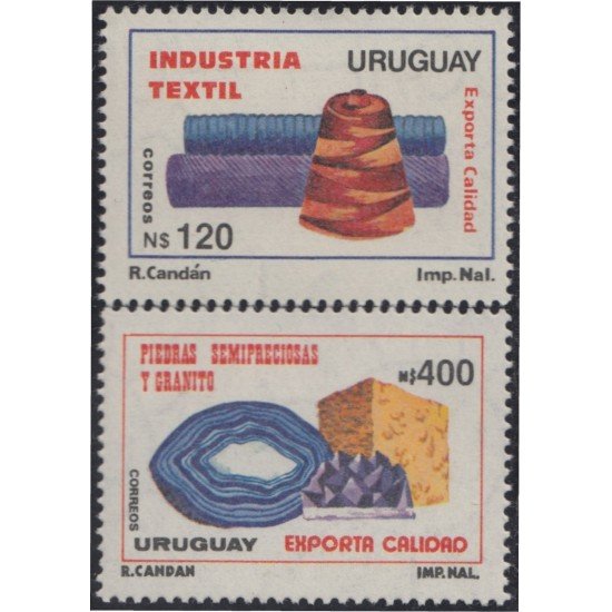 Uruguay 1346/47 1991 Exportación uruguaya Industria textil MNH