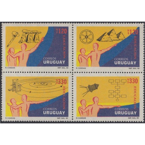 Uruguay 1348/51 1991 Educación clave del conocimiento MNH Uruguay 1348/51 1991 Educación clave del conocimiento MNH