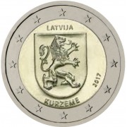 Letonia 2017 2 € euros conmemorativos  Región de Kurzeme
