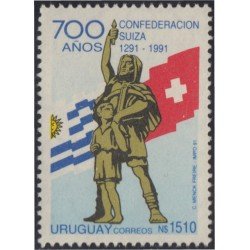 Uruguay 1361 1991 700 años de la confederación Suiza MNH Uruguay 1361 1991 700 años de la confederación Suiza MNH