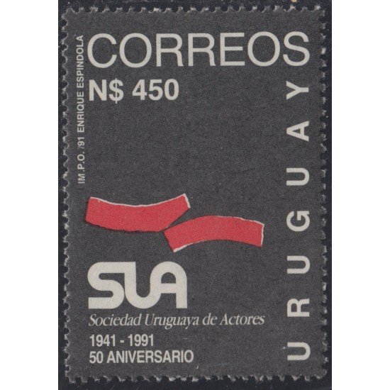 Uruguay 1366 1991 50 Años de la Sociedad uruguaya de actores MNH Uruguay 1366 1991 50 Años de la Sociedad uruguaya de actores MNH