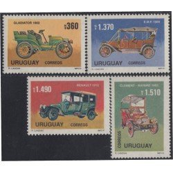 Uruguay 1371/74 1991 Coches antiguos MNH Uruguay 1371/74 1991 Coches antiguos MNH