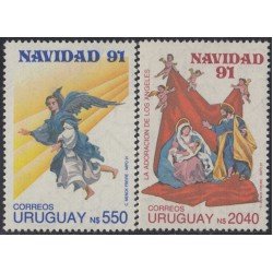 Uruguay 1393/94 1991 Navidad Chritsmas  MNH