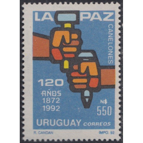 Uruguay 1399 1992 120 Años de la paz en Canelones MNH Uruguay 1399 1992 120 Años de la paz en Canelones MNH