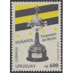 Uruguay 1400 1992 Homenaje al Club Peñarol, triple campeón del mundo MNH