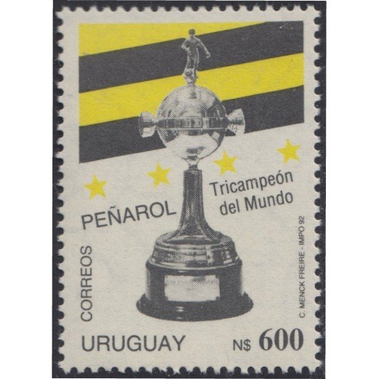 Uruguay 1400 1992 Homenaje al Club Peñarol, triple campeón del mundo MNH Uruguay 1400 1992 Homenaje al Club Peñarol, triple campeón del mundo MNH