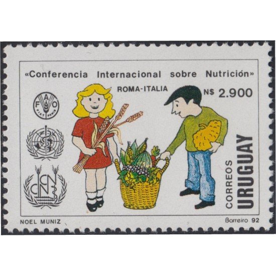 Uruguay 1404 1992 Conferencia mundial sobre la nutrición MNH Uruguay 1404 1992 Conferencia mundial sobre la nutrición MNH