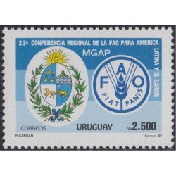 Uruguay 1405 1992 22º Conferencia regional de la FAO MNH Uruguay 1405 1992 22º Conferencia regional de la FAO MNH