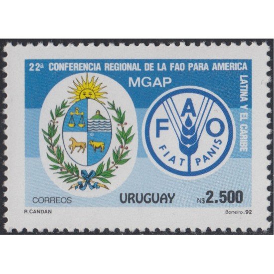 Uruguay 1405 1992 22º Conferencia regional de la FAO MNH Uruguay 1405 1992 22º Conferencia regional de la FAO MNH