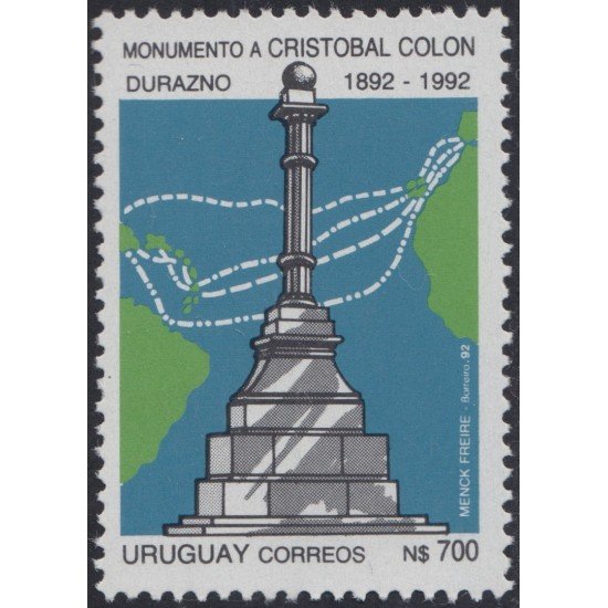 Uruguay 1410 1992 Centenario del monumento a Cristóbal Colón MNH Uruguay 1410 1992 Centenario del monumento a Cristóbal Colón MNH
