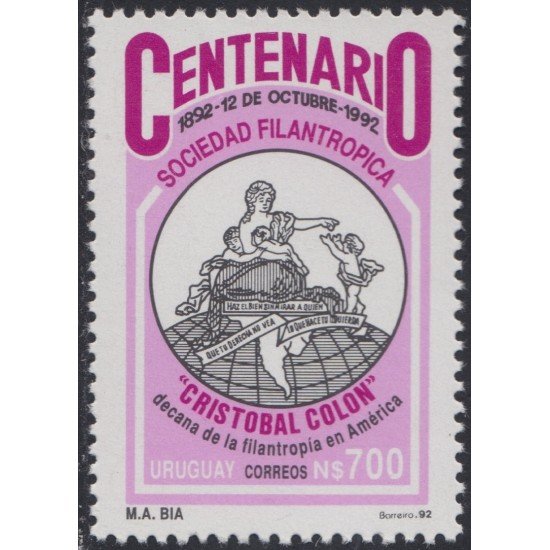 Uruguay 1415 1992 Centenario de la sociedad filantrópica Cristóbal Colón MNH Uruguay 1415 1992 Centenario de la sociedad filantrópica Cristóbal Colón MNH