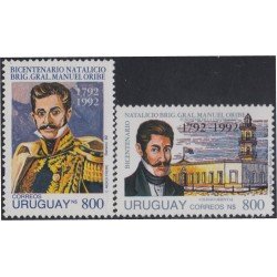 Uruguay 1419/20 1992 Brigadier General Manuel Oribe MNH
