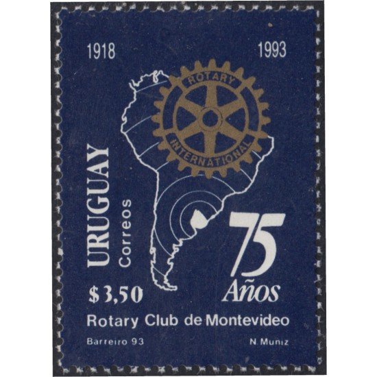 Uruguay 1447 1993 75º Aniversario de Rotary Club de Montevideo MNH Uruguay 1447 1993 75º Aniversario de Rotary Club de Montevideo MNH