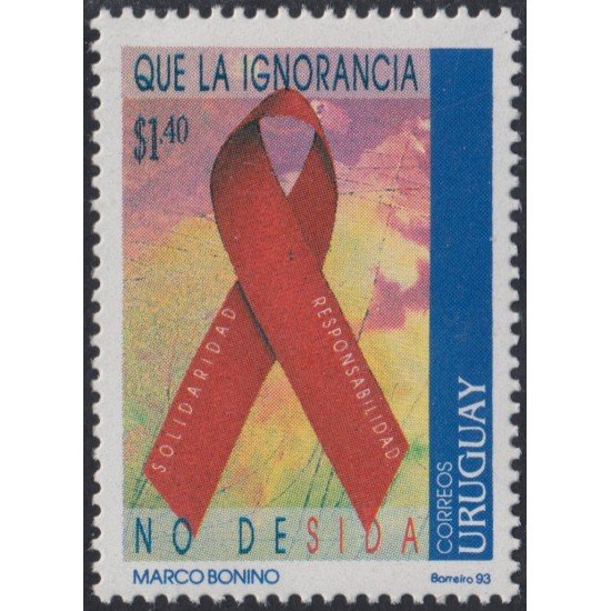 Uruguay 1453 1993 Lucha contra el Sida MNH Uruguay 1453 1993 Lucha contra el Sida MNH