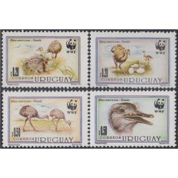 Uruguay 1459/62 1993 Fauna protegida Rhea Americana MNH