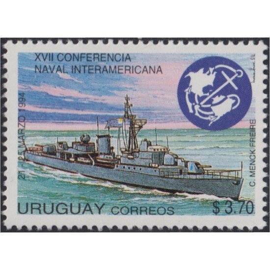 Uruguay 1465 1994 XVII Conferencia naval interamericana Barco Ship MNH Uruguay 1465 1994 XVII Conferencia naval interamericana Barco Ship MNH