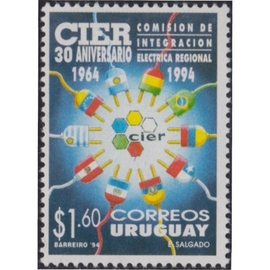 Uruguay 1475 1994 Comisión de Integración eléctrica regional MNH Uruguay 1475 1994 Comisión de Integración eléctrica regional MNH