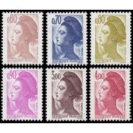 France Francia 2239/44 1982 Libertad Delacroix MNH