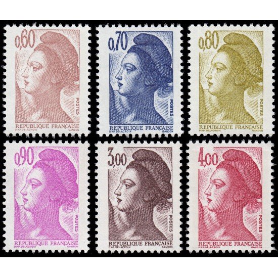 France Francia 2239/44 1982 Libertad Delacroix MNH France Francia 2239/44 1982 Libertad Delacroix MNH