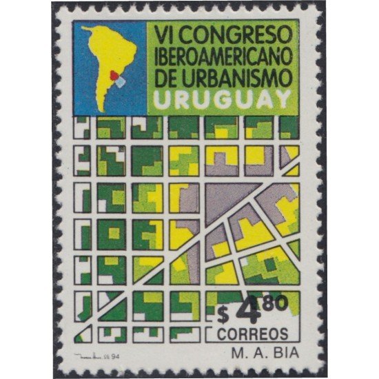 Uruguay 1489 1994 VI Congreso Iberoamericano de Urbanismo MNH Uruguay 1489 1994 VI Congreso Iberoamericano de Urbanismo MNH