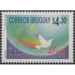 Uruguay 1494 1994 25º Aniversario del movimiento Latinoamericano Viva la gente MNH Uruguay 1494 1994 25º Aniversario del movimiento Latinoamericano Viva la gente MNH