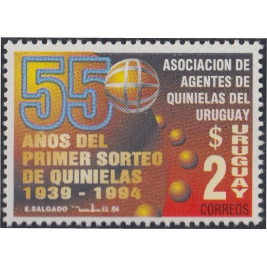 Uruguay 1495 1994 55º Aniversario del primer sorteo de Quinielas MNH Uruguay 1495 1994 55º Aniversario del primer sorteo de Quinielas MNH