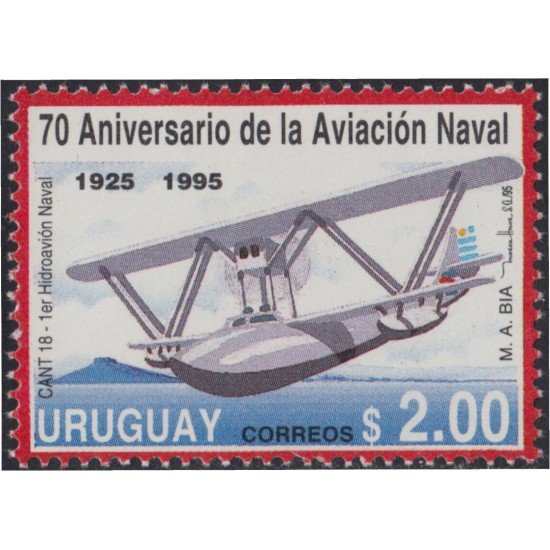 Uruguay 1498 1994 75º Aniversario de la aviación naval Avioneta MNH Uruguay 1498 1994 75º Aniversario de la aviación naval Avioneta MNH