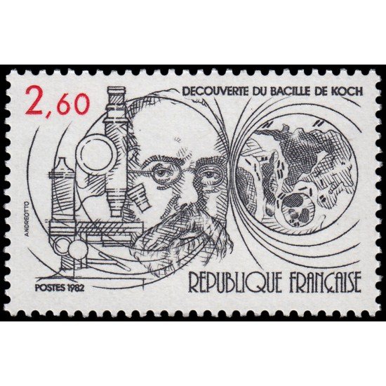 France Francia 2246 1982 Centenario del descubrimiento del bacilo de la tuberculosis Robert Koch MNH France Francia 2246 1982 Centenario del descubrimiento del bacilo de la tuberculosis Robert Koch MNH