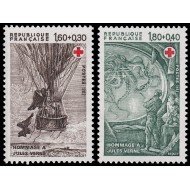 France Francia 2247/48 1982 Homenaje a Julio Verne Sorteo a favor de la Cruz Roja MNH