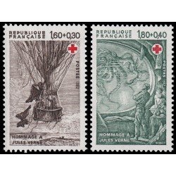 France Francia 2247/48 1982 Homenaje a Julio Verne Sorteo a favor de la Cruz Roja MNH France Francia 2247/48 1982 Homenaje a Julio Verne Sorteo a favor de la Cruz Roja MNH