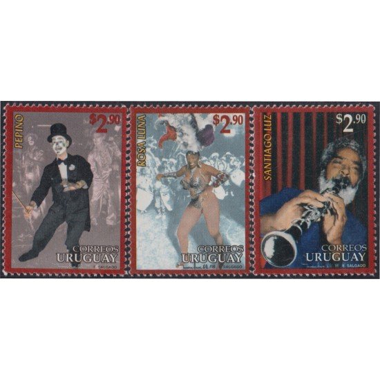 Uruguay 1540/42 1996 Carnaval Pepino Rosa Luna Santiago Luz MNH Uruguay 1540/42 1996 Carnaval Pepino Rosa Luna Santiago Luz MNH