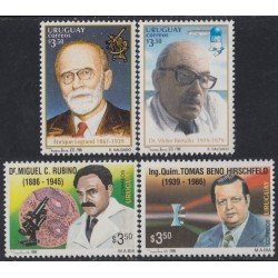 Uruguay 1574/77 1996 Inventores Enrique Legrand Dr Miguel C. Rubino Dr Victor Berullo Tomás Beno MNH Uruguay 1574/77 1996 Inventores Enrique Legrand Dr Miguel C. Rubino Dr Victor Berullo Tomás Beno MNH