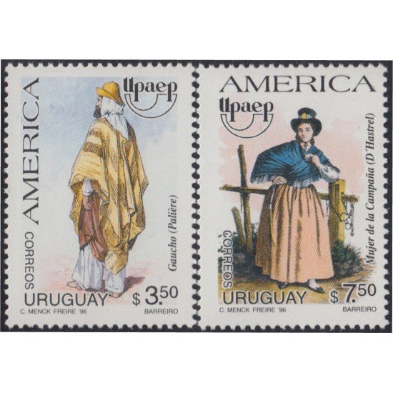 Uruguay 1594/95 1996 América Upaep Trajes típicos NH Uruguay 1594/95 1996 América Upaep Trajes típicos NH