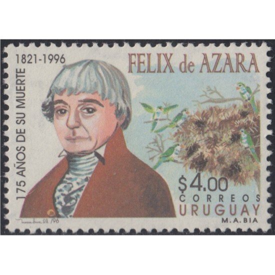 Uruguay 1599 1996 175º Aniversario de la muerte de Félix de Azara MNH Uruguay 1599 1996 175º Aniversario de la muerte de Félix de Azara MNH