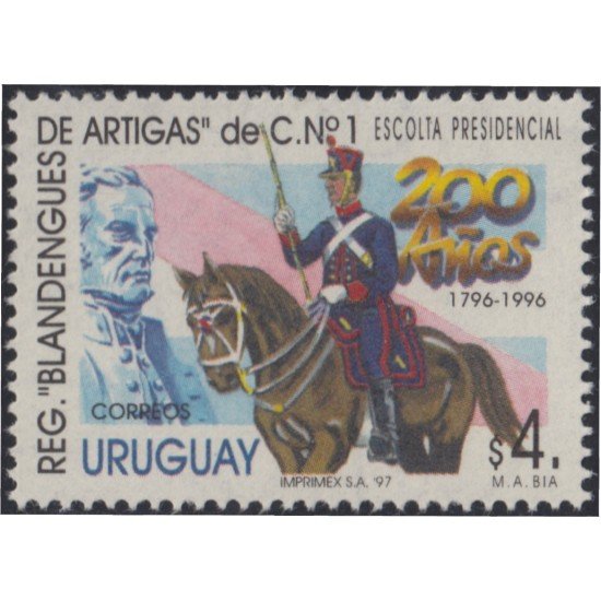 Uruguay 1608 1997 Escolta presidencial Retrato de Artigas MNH Uruguay 1608 1997 Escolta presidencial Retrato de Artigas MNH
