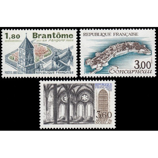 France Francia 2253/55 1983 Serie turística MNH