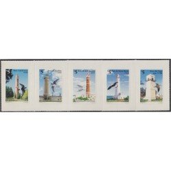 Uruguay 1621/25 1997 Faros y pájaros marinos Autoadhesivos Uruguay 1621/25 1997 Faros y pájaros marinos Autoadhesivos